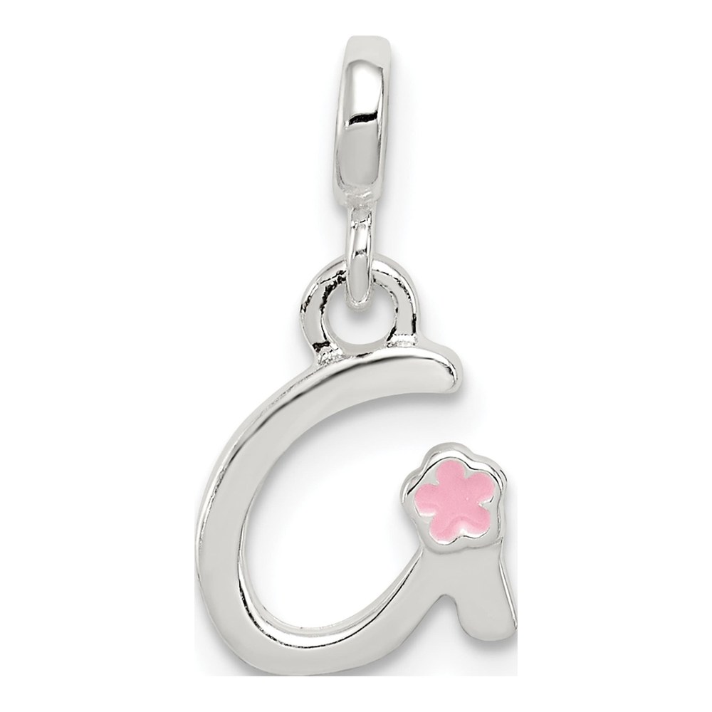 Sterling Silver Enamel Letter G Pendant