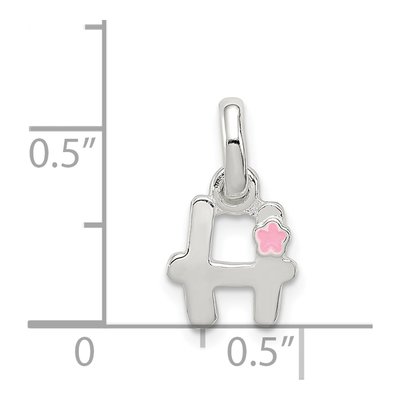 Sterling Silver Enamel for Kids Letter H Pendant – view 5