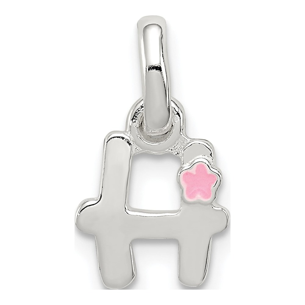 Sterling Silver Enamel for Kids Letter H Pendant
