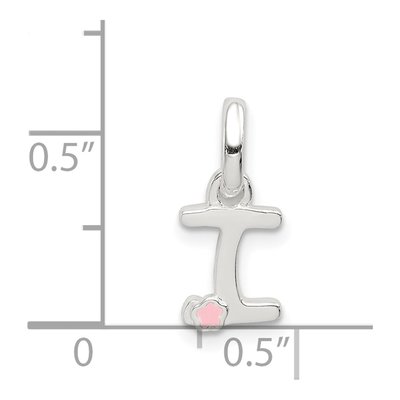 Sterling Silver Kids' Letter I Enamel Pendant – view 5