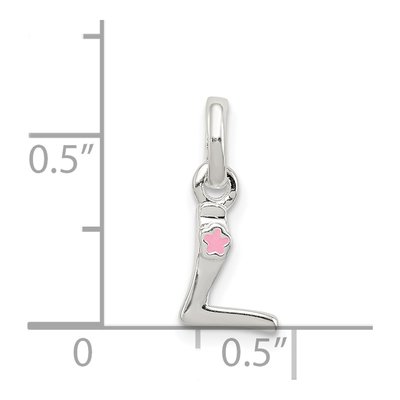 Sterling Silver Enamel for Kids Letter L Pendant – view 5