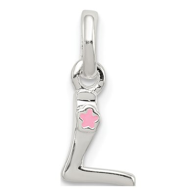 Sterling Silver Enamel for Kids Letter L Pendant