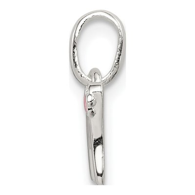 Sterling Silver Kids' Enamel Letter M Pendant – view 3