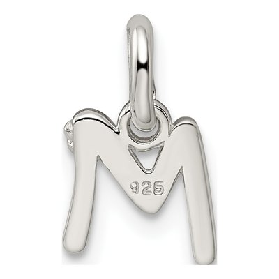 Sterling Silver Kids' Enamel Letter M Pendant – view 4