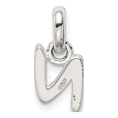 Sterling Silver Kids' Enamel Letter N Pendant – view 4