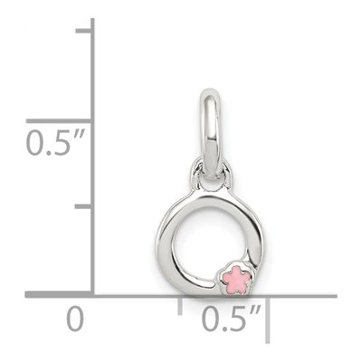 Sterling Silver Kids' Enamel Letter O Pendant – view 5