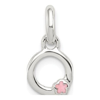 Sterling Silver Kids' Enamel Letter O Pendant