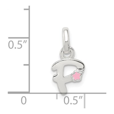 Sterling Silver Enamel for Kids Letter P Pendant – view 5