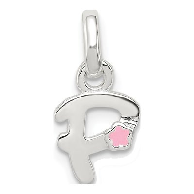 Sterling Silver Enamel for Kids Letter P Pendant