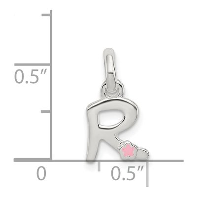 Sterling Silver Enamel for Kids Letter R Pendant – view 5