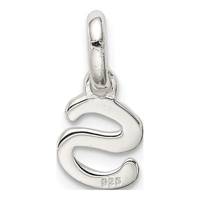 Sterling Silver Kids' Enamel Letter S Pendant – view 4