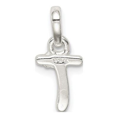 Sterling Silver Kids' Enamel Letter T Pendant – view 4
