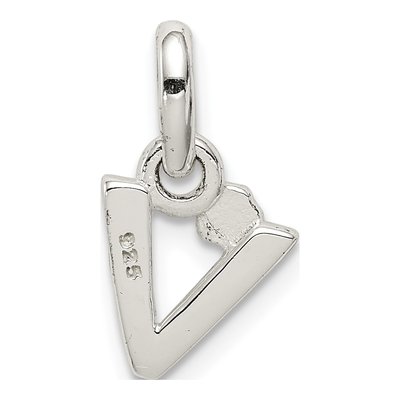 Sterling Silver Kids' Enamel Letter V Pendant – view 4
