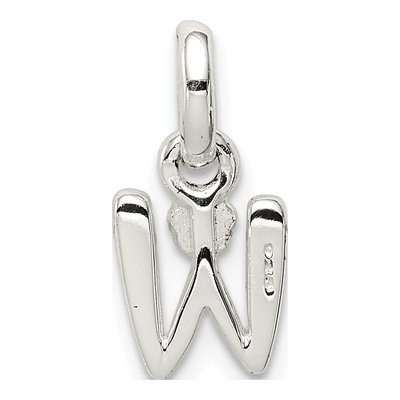 Sterling Silver Kids' Enamel Letter W Pendant – view 4