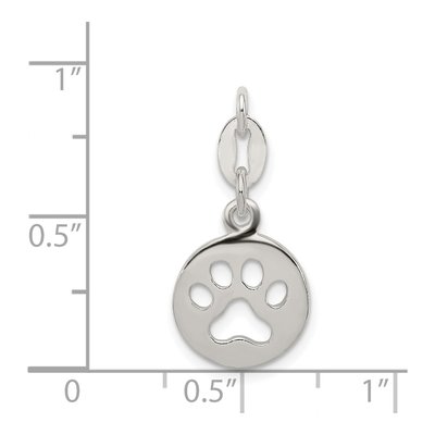Sterling Silver Paw Print Pendant – view 4