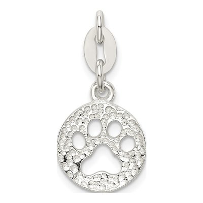 Sterling Silver Paw Print Pendant – view 5