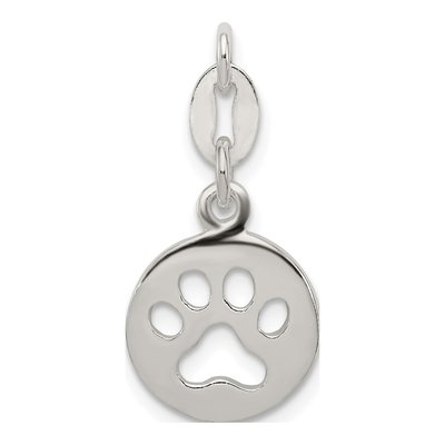 Sterling Silver Paw Print Pendant