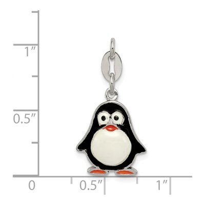 Sterling Silver Enamel Penguin for Kids Pendant – view 4