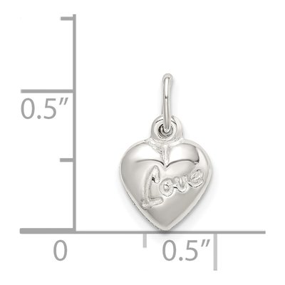 Sterling Silver Reversible LOVE Puff Heart Charm – view 5