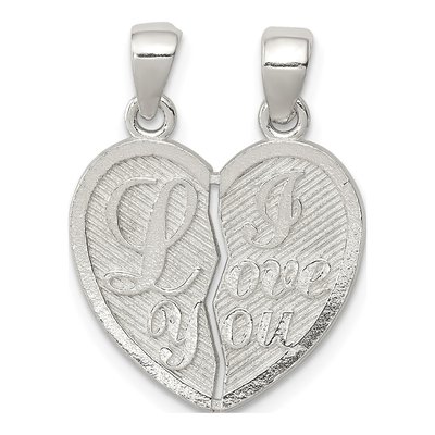 Sterling Silver Mini I Love You Heart Pendant