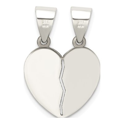 Sterling Silver Antiqued Break Apart Heart Pendant – view 4