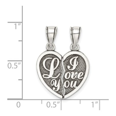 Sterling Silver Antiqued Break Apart Heart Pendant – view 5