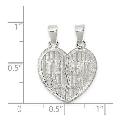 Sterling Silver Te Amo Break Apart Heart Pendant – view 4