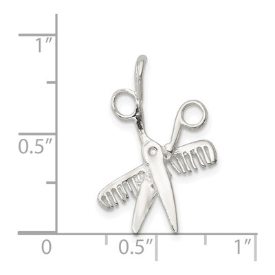 Sterling Silver Comb Scissors Pendant – view 4