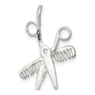 Sterling Silver Comb Scissors Pendant