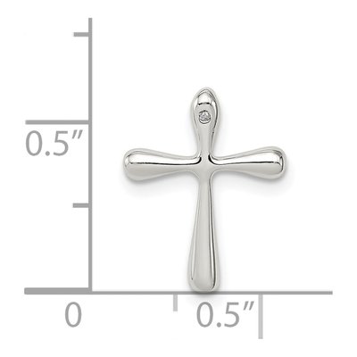 Sterling Silver Diamond Cross Slide Pendant – view 4