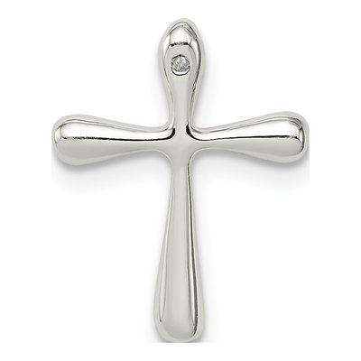 Sterling Silver Diamond Cross Slide Pendant