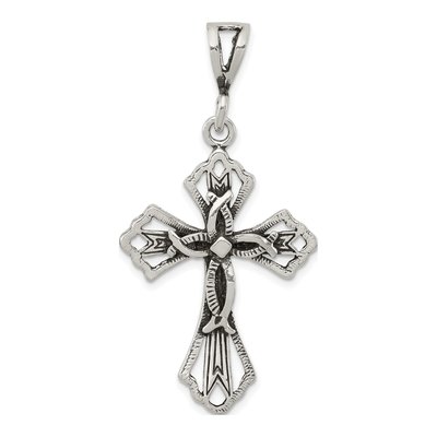 Sterling Silver Antiqued Cross Pendant