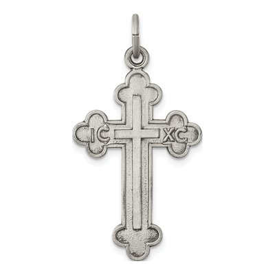 Sterling Silver Antiqued Latin Cross Pendant