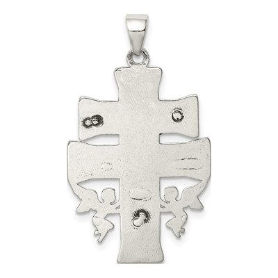 Sterling Silver Antiqued Mini Caravaca Crucifix Pendant – view 5