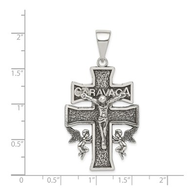 Sterling Silver Antiqued Caravaca Crucifix Pendant – view 4