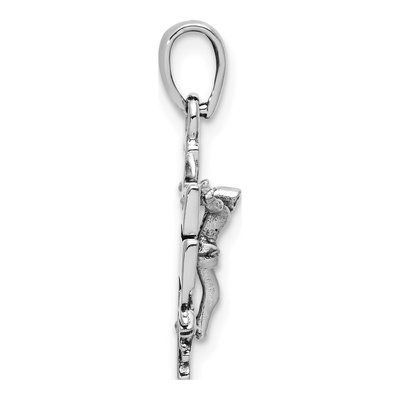 Sterling Silver Mini INRI Crucifix Pendant – view 3