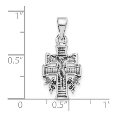 Sterling Silver Mini INRI Crucifix Pendant – view 4
