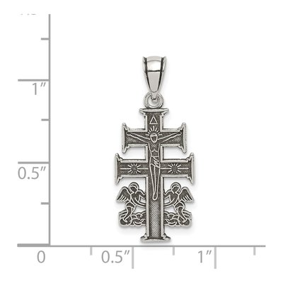 Sterling Silver Caravaca Cross Crucifix Pendant – view 3