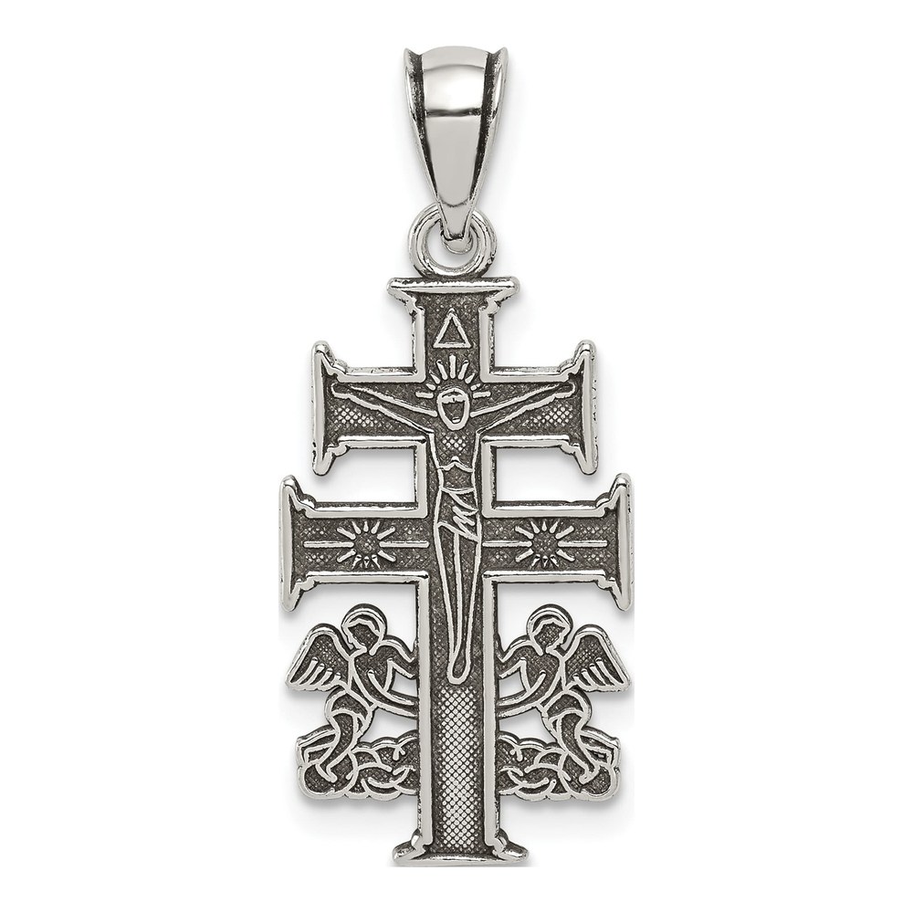 Sterling Silver Caravaca Cross Crucifix Pendant