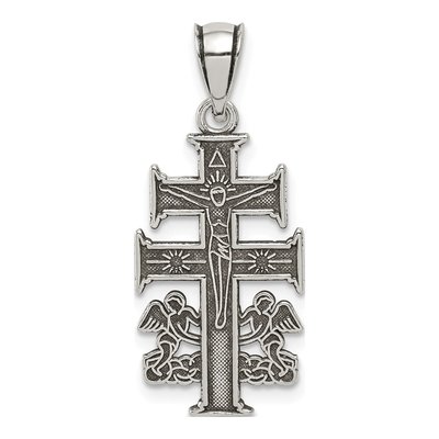 Sterling Silver Caravaca Cross Crucifix Pendant