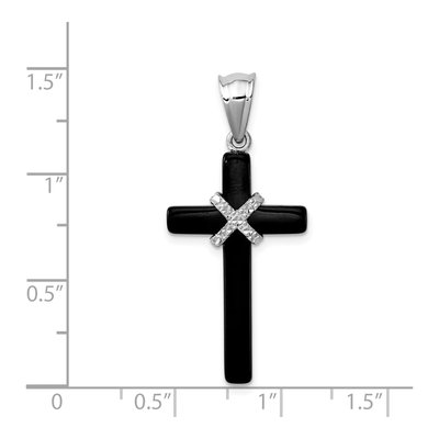 Sterling Silver Onyx Cross Pendant – view 4