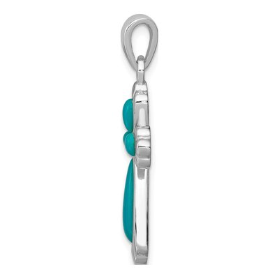 Sterling Silver Turquoise Cross Pendant – view 3