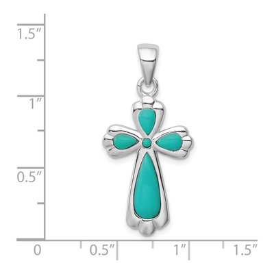 Sterling Silver Turquoise Cross Pendant – view 5