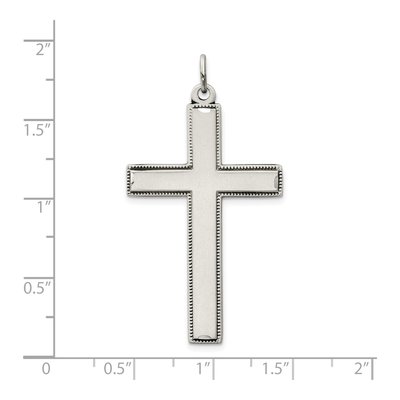 Sterling Silver Oxidized Cross Prayer Pendant – view 5