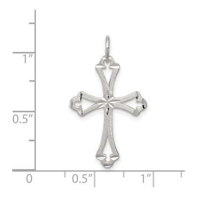 Sterling Silver Diamond-Cut Cross Pendant – view 4