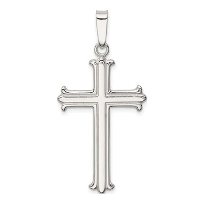 Sterling Silver Fleur de Lis Cross Pendant – view 5