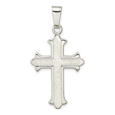 Sterling Silver Textured Cross Pendant