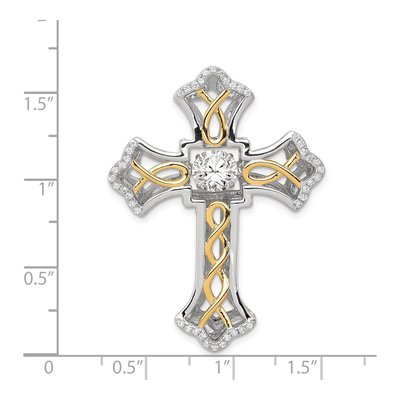 Sterling Silver CZ Cross Pendant – view 5