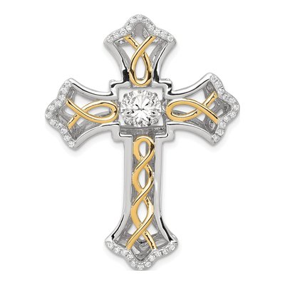 Sterling Silver CZ Cross Pendant