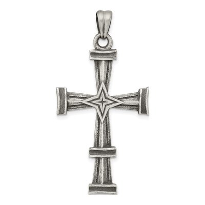 Sterling Silver Antiqued Latin Cross Pendant